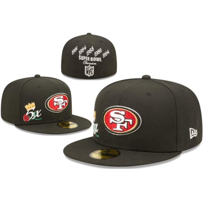 SF 49ers Super Bowl Black 59FIFTY Fitted Hat