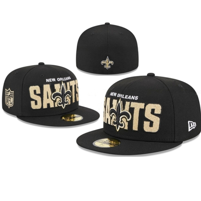 New Orleans Saints Black Fitted Hat