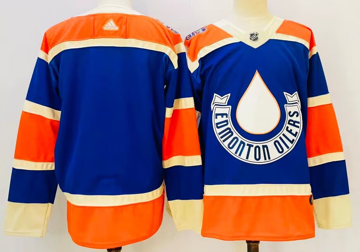 Men's Edmonton Oilers Blank Royal Heritage Classic Authentic Player Jersey