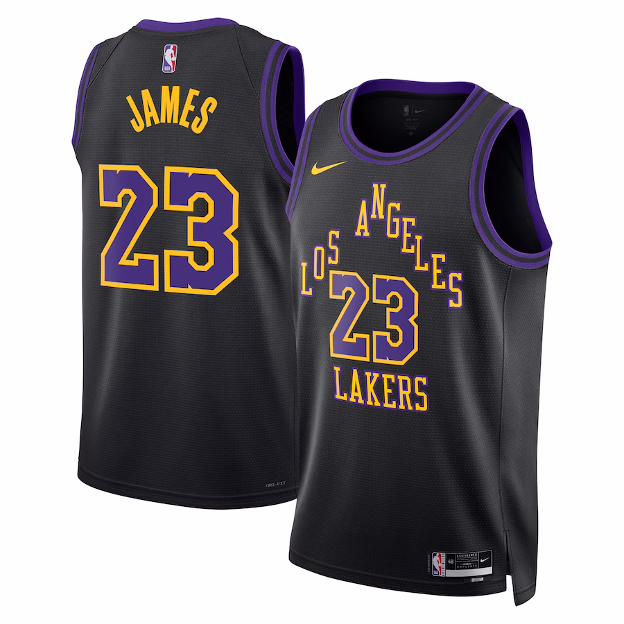 Los Angeles Lakers Lebron James 2023 Black City Edition Swingman Jersey