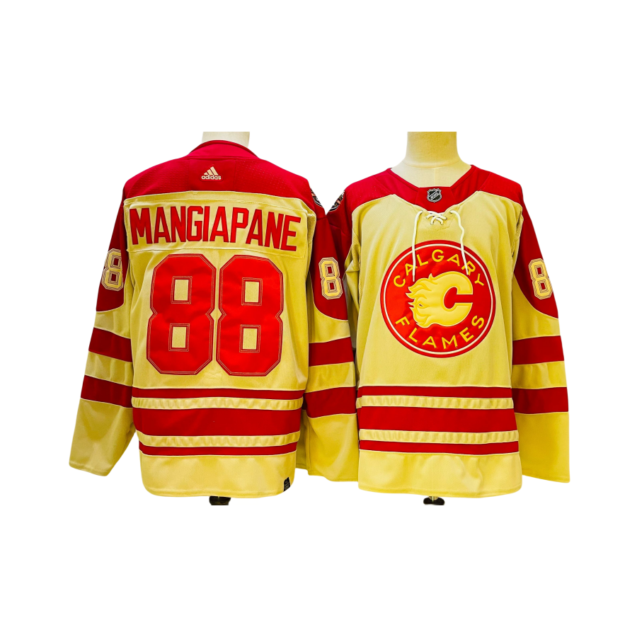 Men's Calgary Flames Andrew Mangiapane Cream 2023 NHL Heritage Classic Authentic Player Jersey