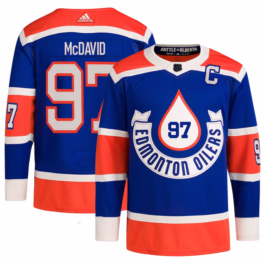 Men's Edmonton Oilers Connor McDavid Royal Heritage Classic Authentic Player Jersey
