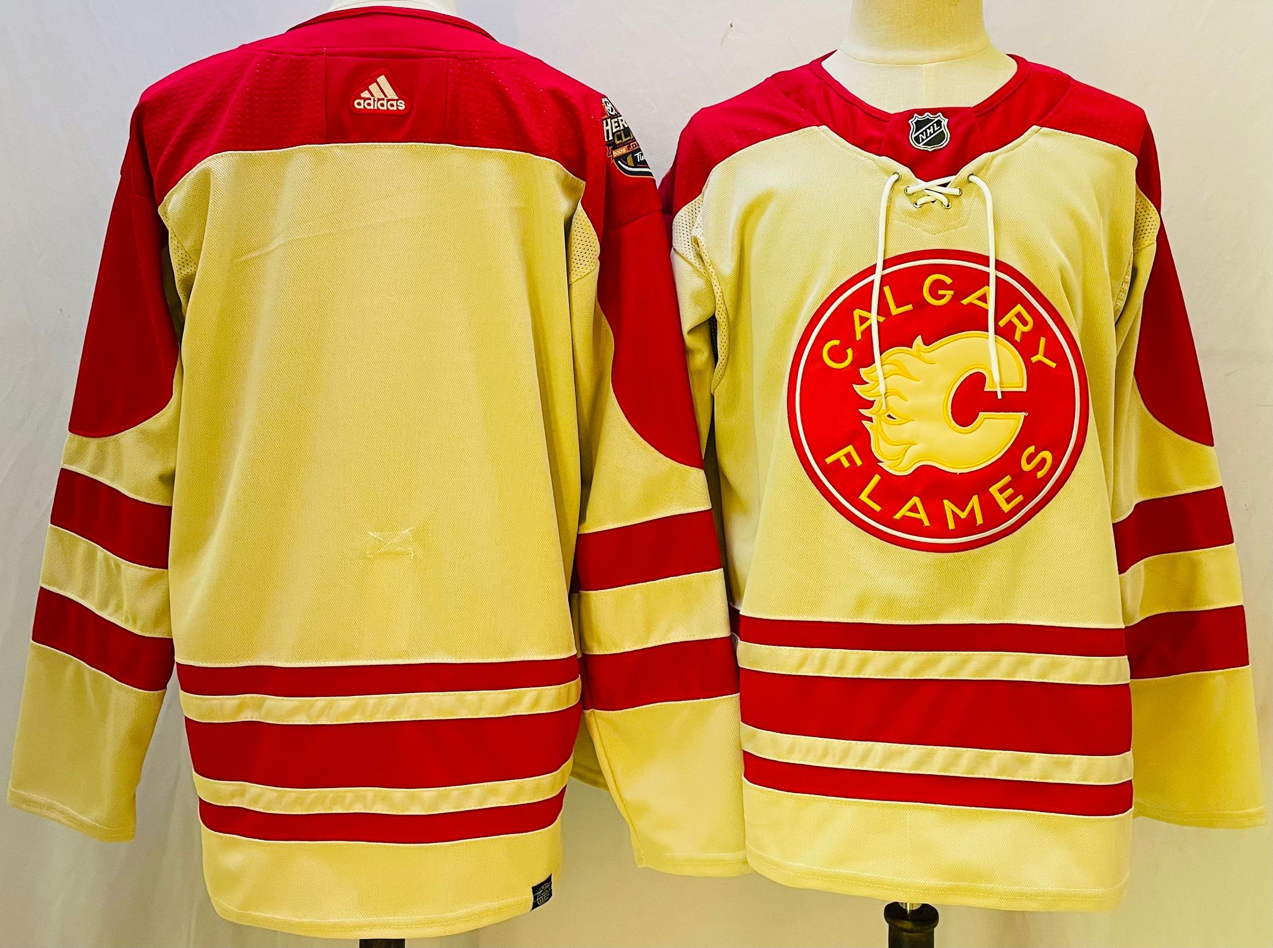 Men's Calgary Flames Blank Cream 2023 NHL Heritage Classic Authentic Player Jersey