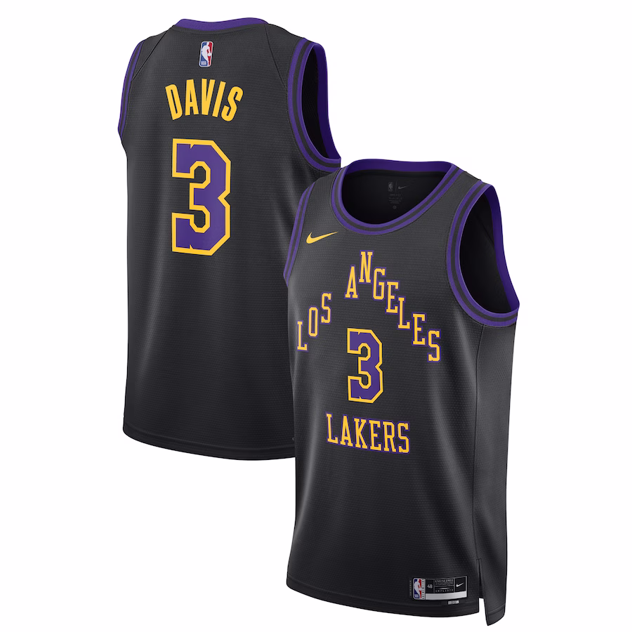 Los Angeles Lakers Anthony Davis Black 2023-24 Swingman Jersey - City Edition