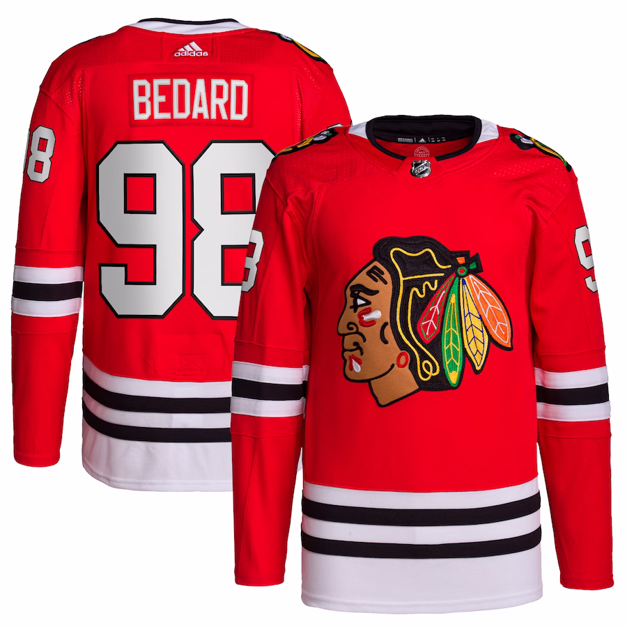 Men's Chicago Blackhawks Connor Bedard Red Home Player Jersey