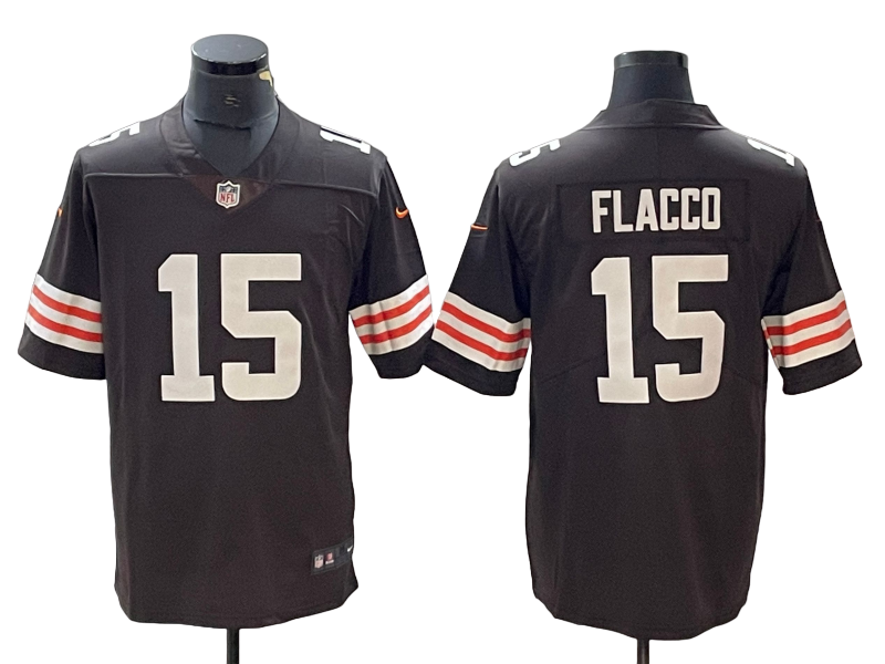 Men's Cleveland Browns Joe Flacco Brown Vapor Limited Jersey