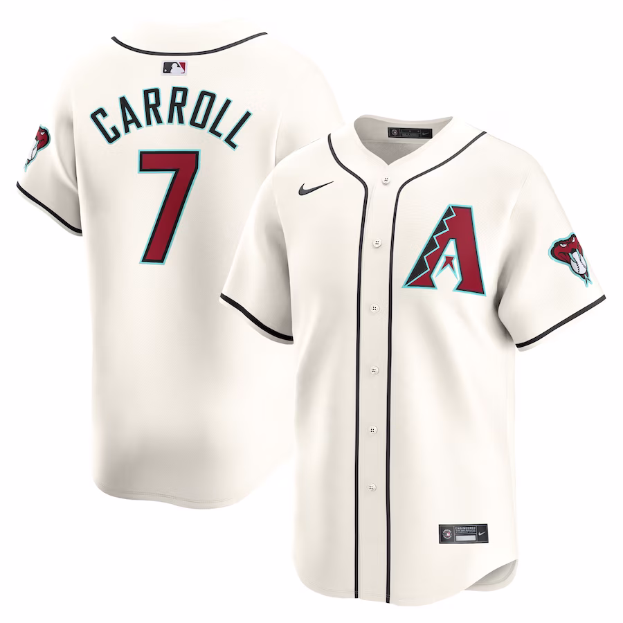 Men's Arizona Diamondbacks Corbin Carroll White Home Limited Player Jersey