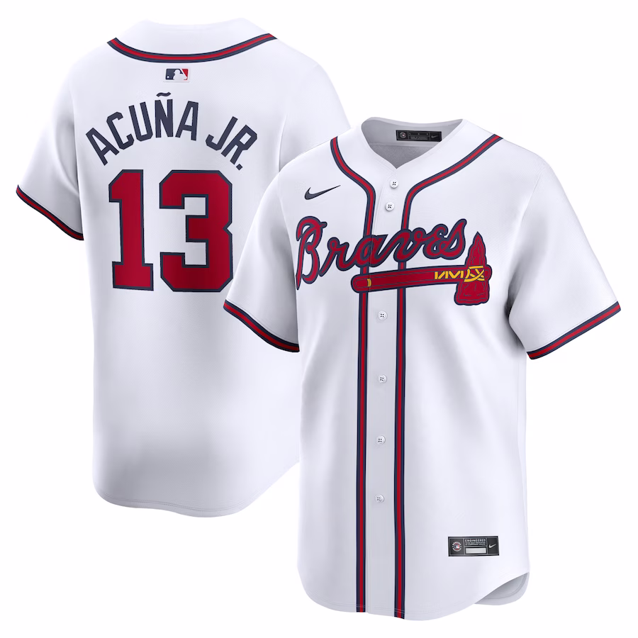 Men's Atlanta Braves Ronald Acuña Jr. White Home Limited Player Jersey