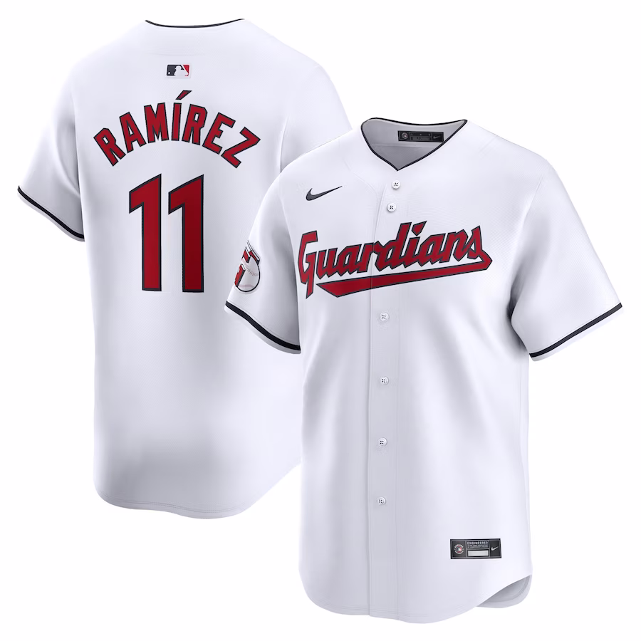 Men's Cleveland Guardians Jose Ramirez White Home Limited Player Jersey