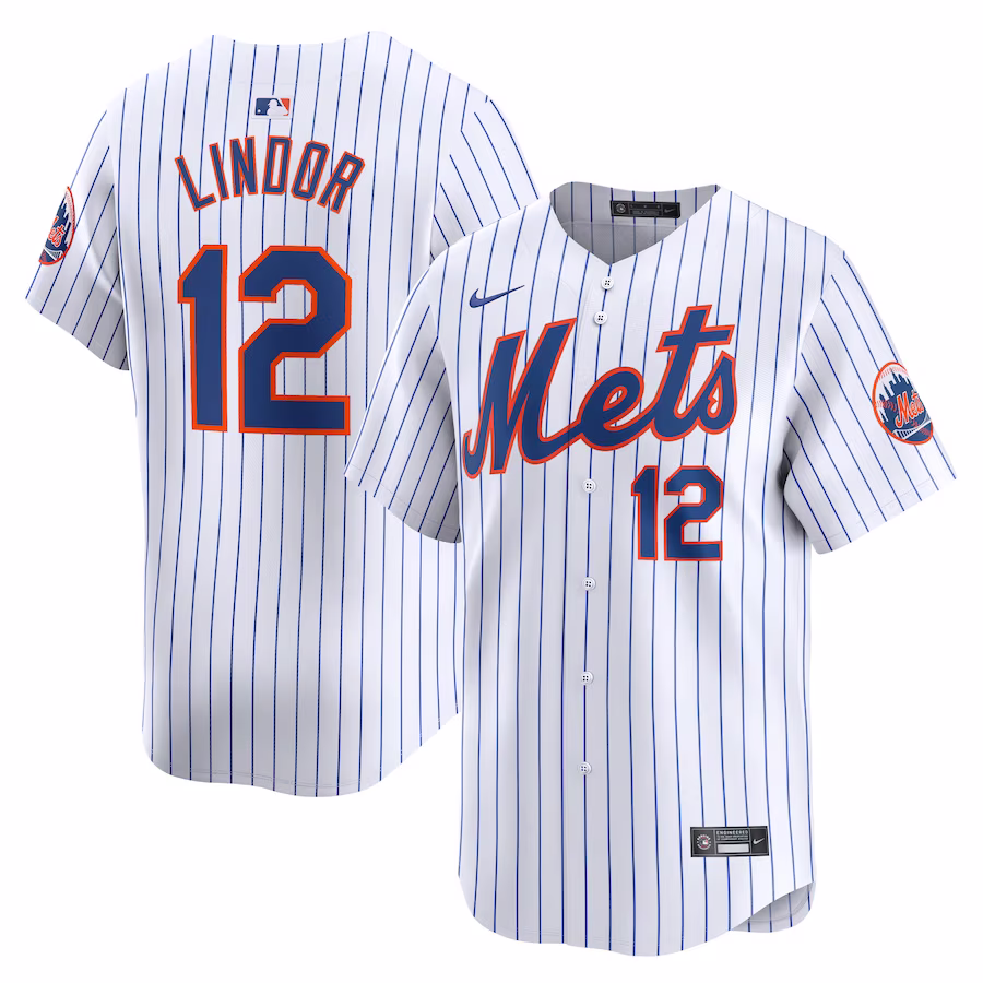 Men's New York Mets Francisco Lindor White Home Limited Player Jersey