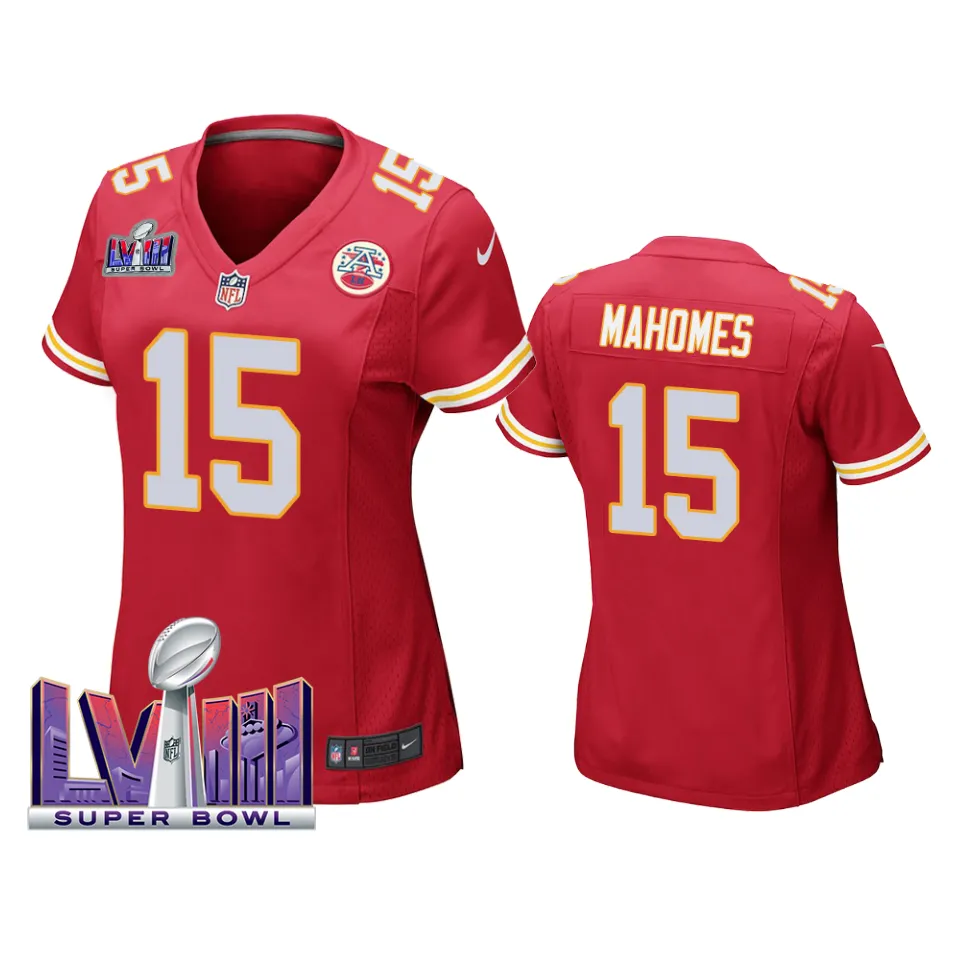 Women Super Bowl LVIII Kansas City Chiefs Patrick Mahomes II Red Game Jersey