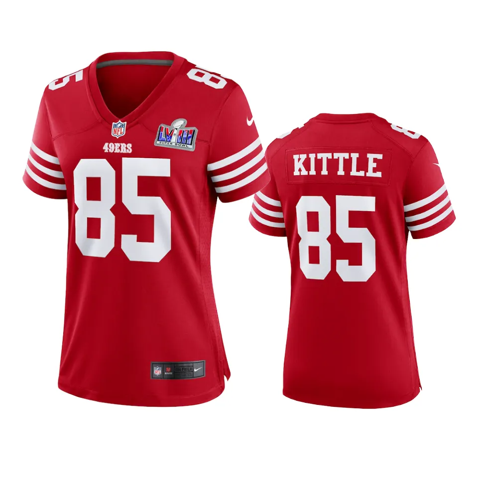 Women San Francisco 49ers George Kittle Scarlet Super Bowl LVII Game Jersey