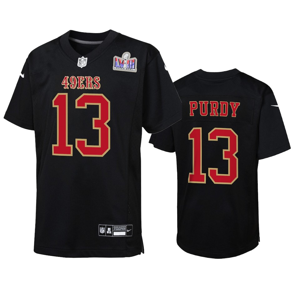Youth San Francisco 49ers Brock Purdy Scarlet Super Bowl LVII Carbon Fashion Jersey
