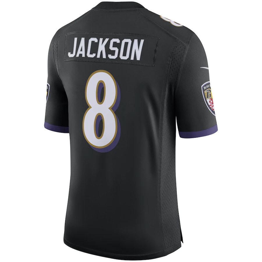 Men's Baltimore Ravens Lamar Jackson Black Speed Machine Limited Jersey