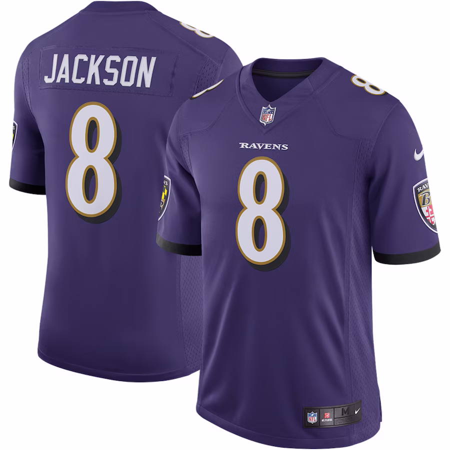 Baltimore Ravens Lamar Jackson Purple Speed Machine Limited Jersey