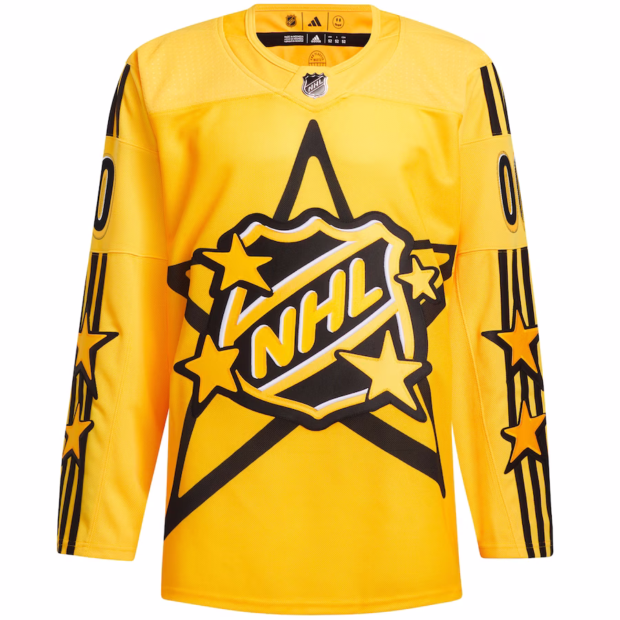 Custom Men's 2024 NHL All-Star Game adidas x drew house Yellow Primegreen Authentic Jersey