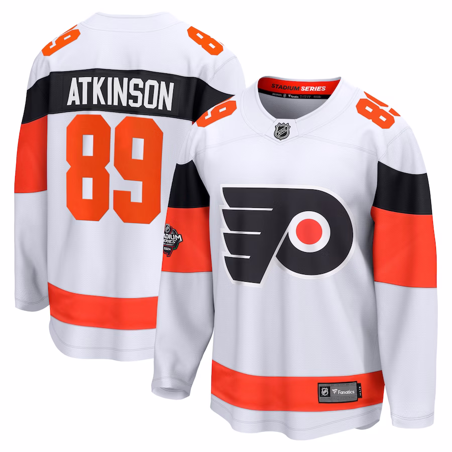 Men's Philadelphia Flyers Cam Atkinson White 2024 NHL Stadium Series Player Jersey