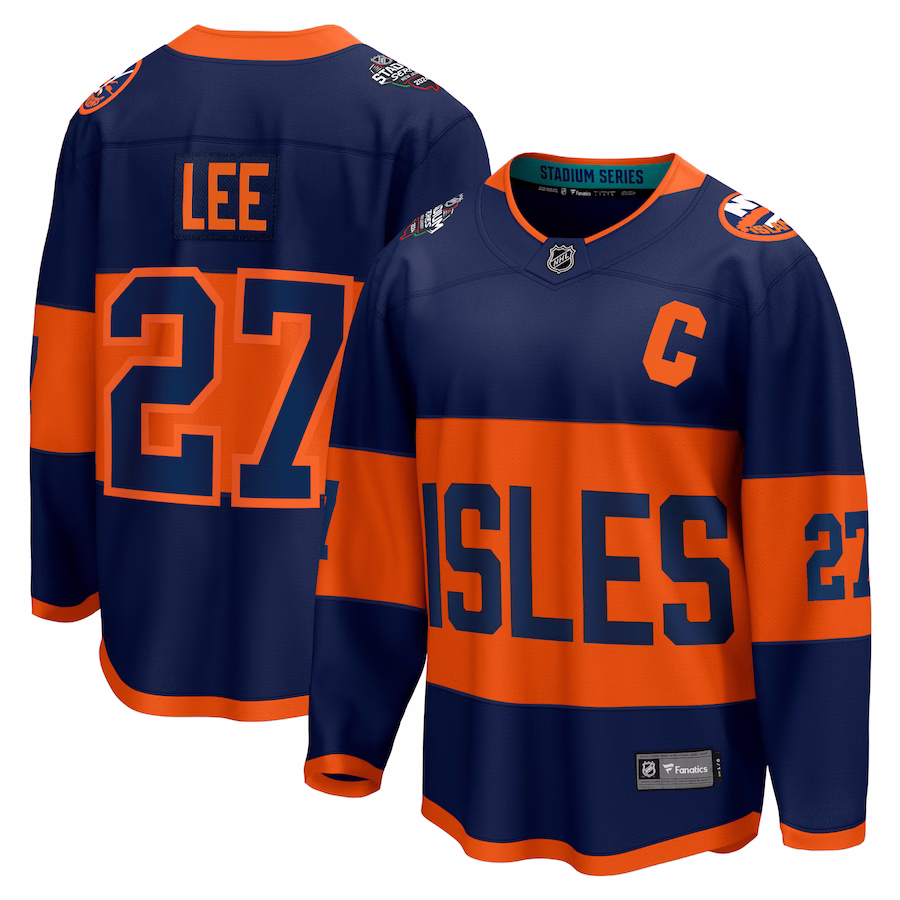 Men's New York Islanders Anders Lee Navy 2024 NHL Stadium Series Player Jersey