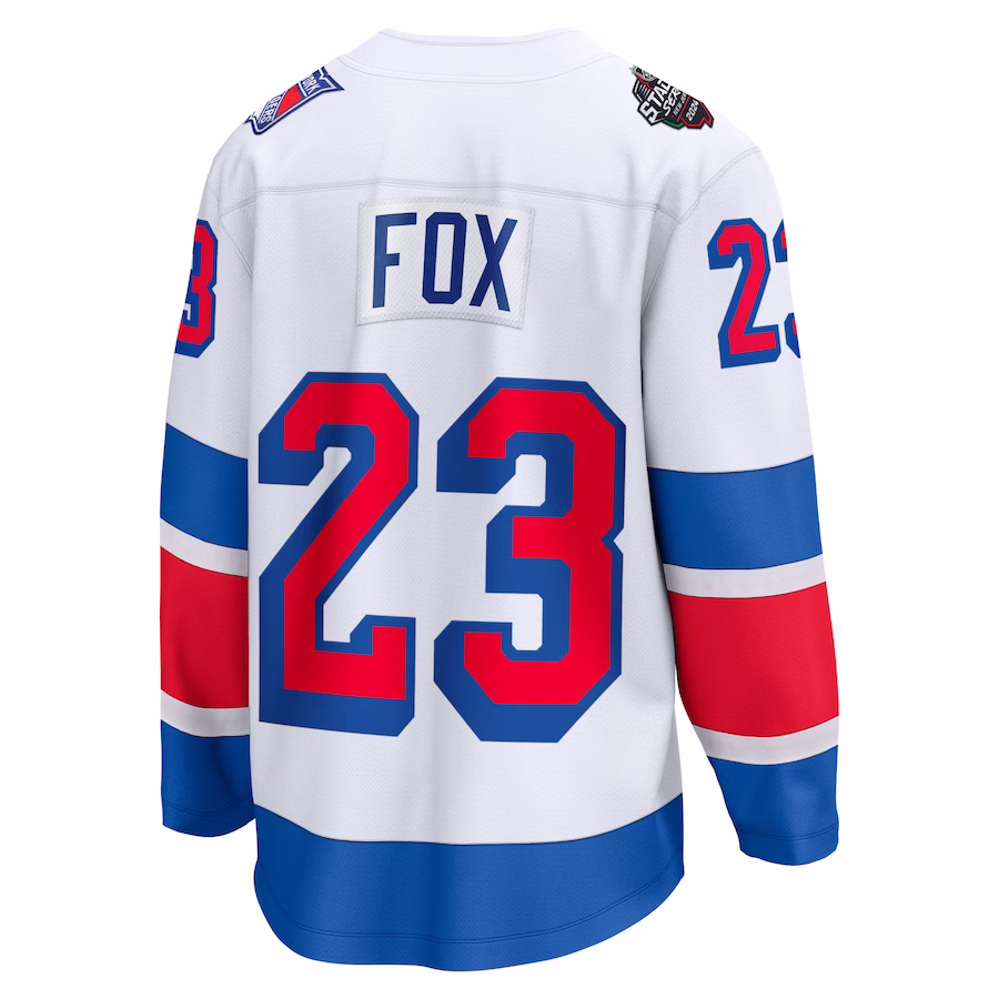 Men's New York Rangers Adam Fox White 2024 NHL Stadium Series Player Jersey