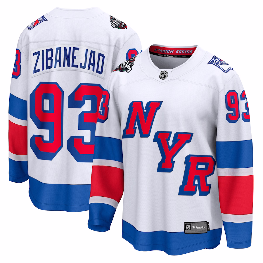 Men's New York Rangers Mika Zibanejad White 2024 NHL Stadium Series Player Jersey