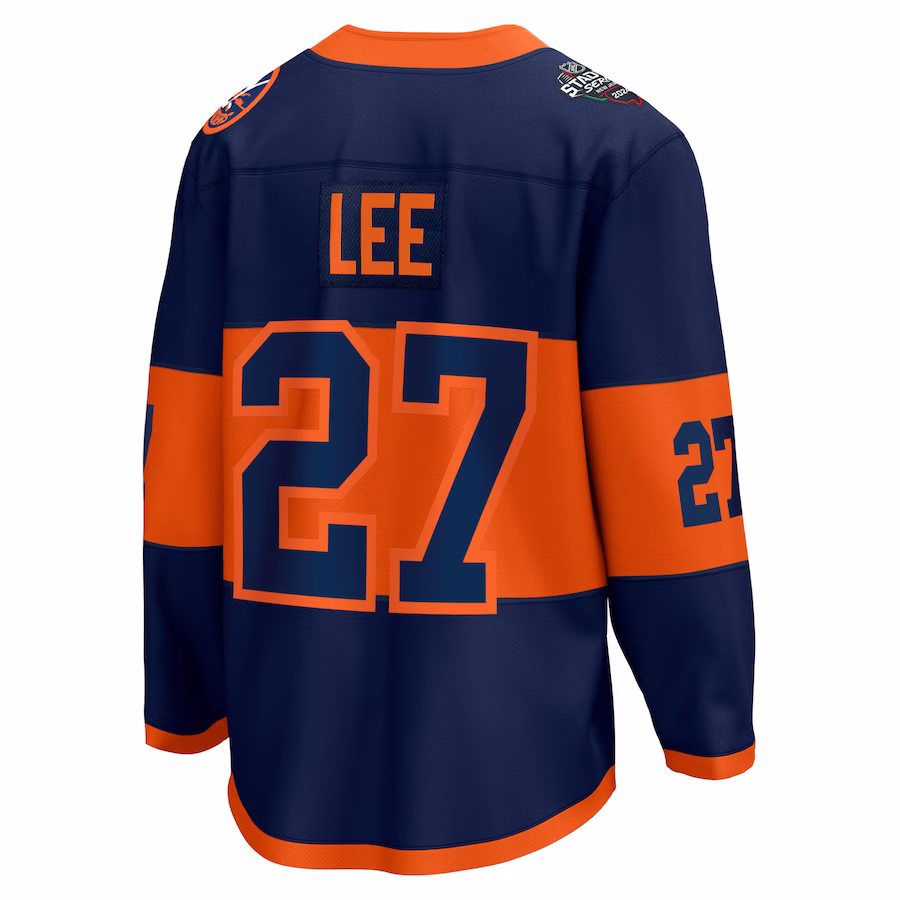 Men's New York Islanders Anders Lee Navy 2024 NHL Stadium Series Player Jersey