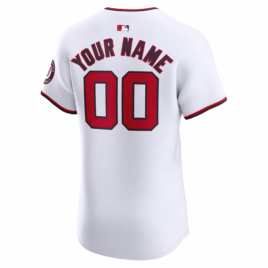 Custom Men's Washington Nationals White Home Elite Jersey