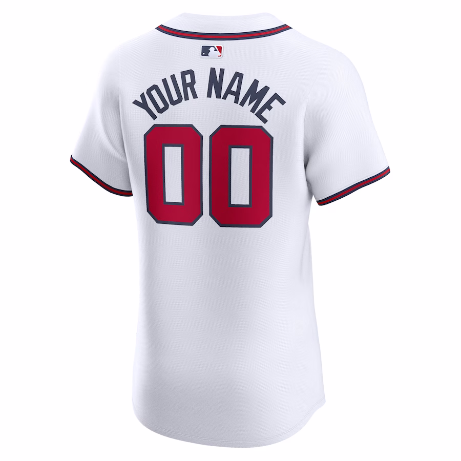 Custom Men's Atlanta Braves White Home Elite Jersey
