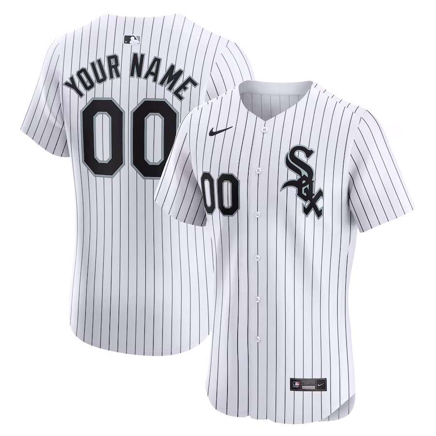 Custom Men's Chicago White Sox White Home Elite Jersey