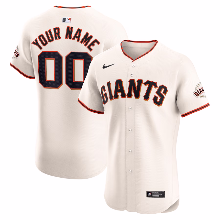 Custom Men's San Francisco Giants Cream Home Elite Jersey