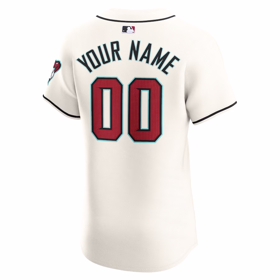 Custom Men's Arizona Diamondbacks White Home Elite Jersey