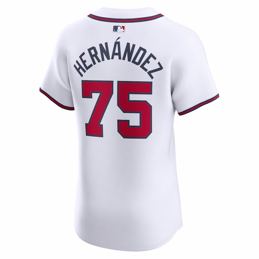 Men's Atlanta Braves Daysbel Hernandez Nike White Home Elite Player Jersey