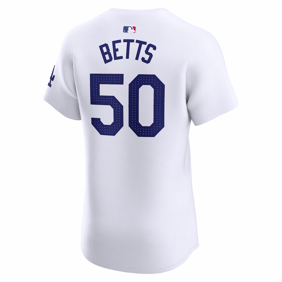 Men's Los Angeles Dodgers Mookie Betts White Home Elite Jersey