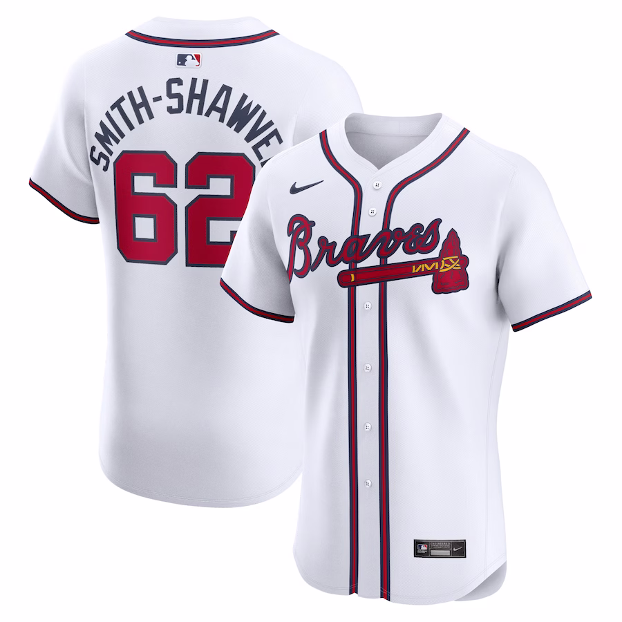 Men's Atlanta Braves AJ Smith-Shawver White Home Elite Player Jersey