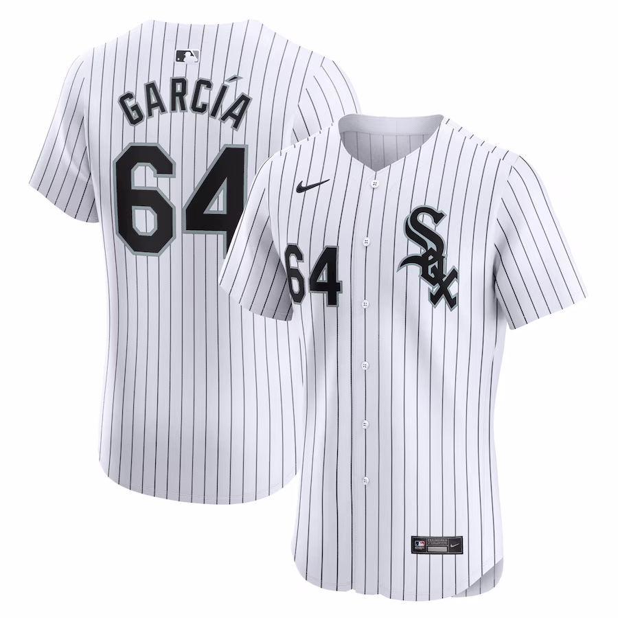 Men's Chicago White Sox Deivi Garcia White Home Elite Player Jersey