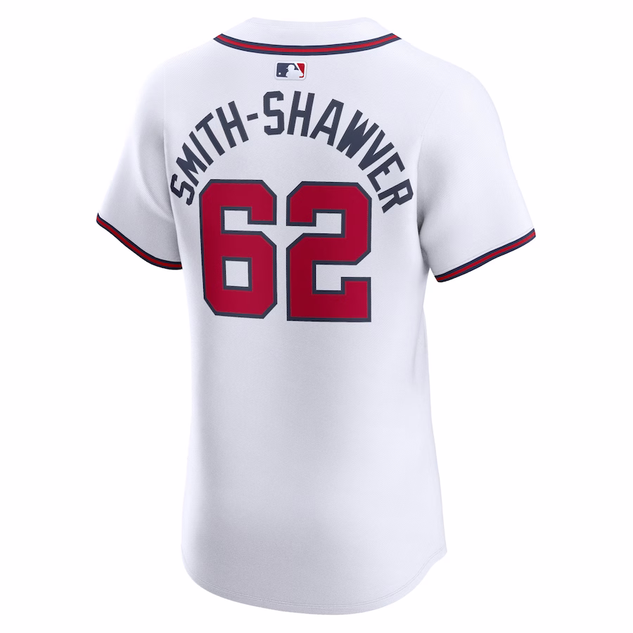Men's Atlanta Braves AJ Smith-Shawver White Home Elite Player Jersey