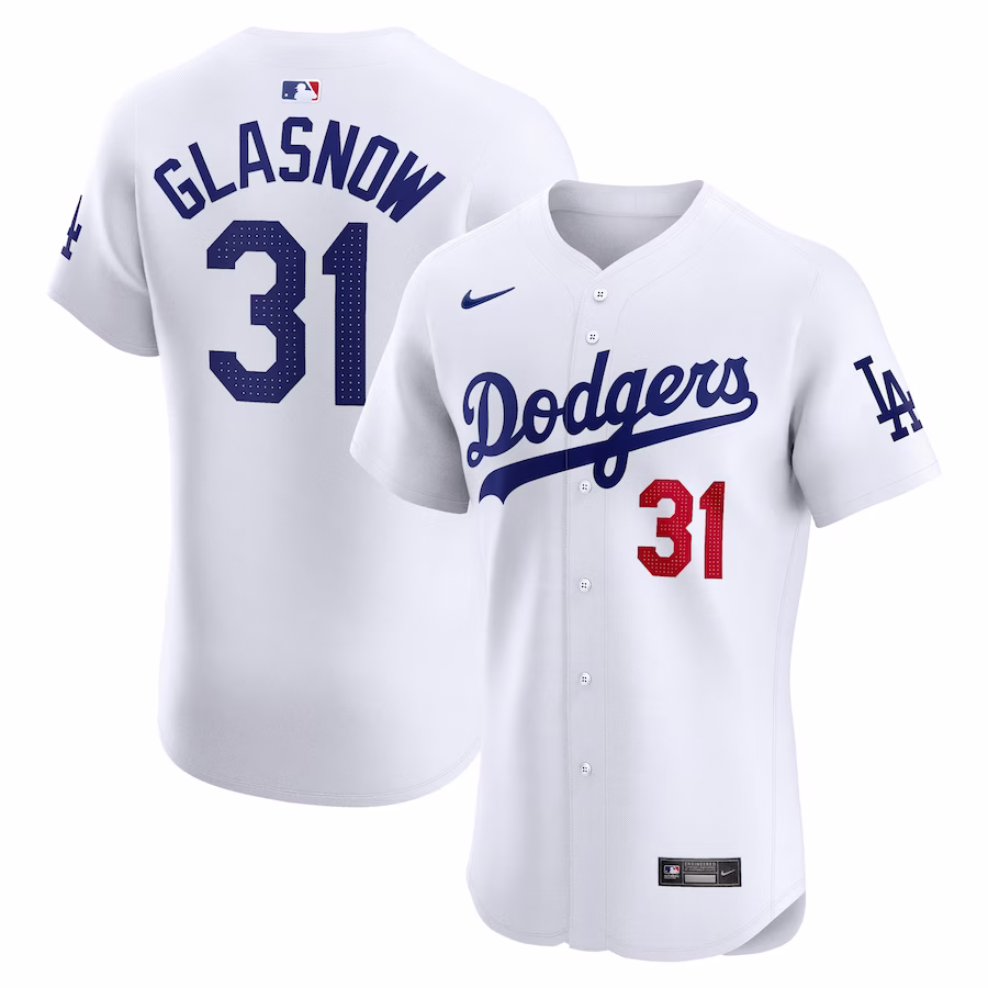 Men's Los Angeles Dodgers Tyler Glasnow White Home Elite Player Jersey