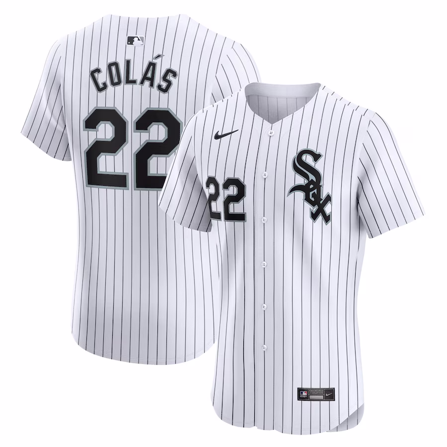 Men's Chicago White Sox Oscar Colas White Home Elite Player Jersey