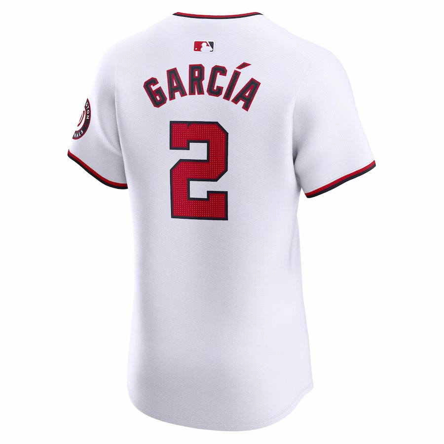 Men's Washington Nationals Luis Garcia White Home Elite Player Jersey