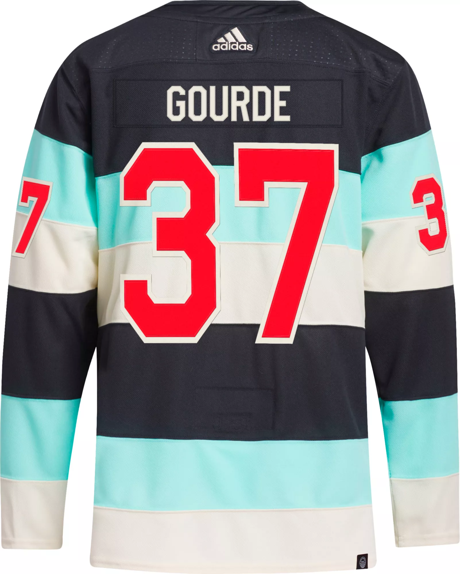 Men's Seattle Kraken Yanni Gourde Blue 2024 Winter Classic Authentic Player Jersey