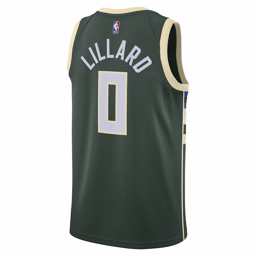 Milwaukee Bucks Damian Lillard Hunter Green Swingman Jersey - Icon Edition