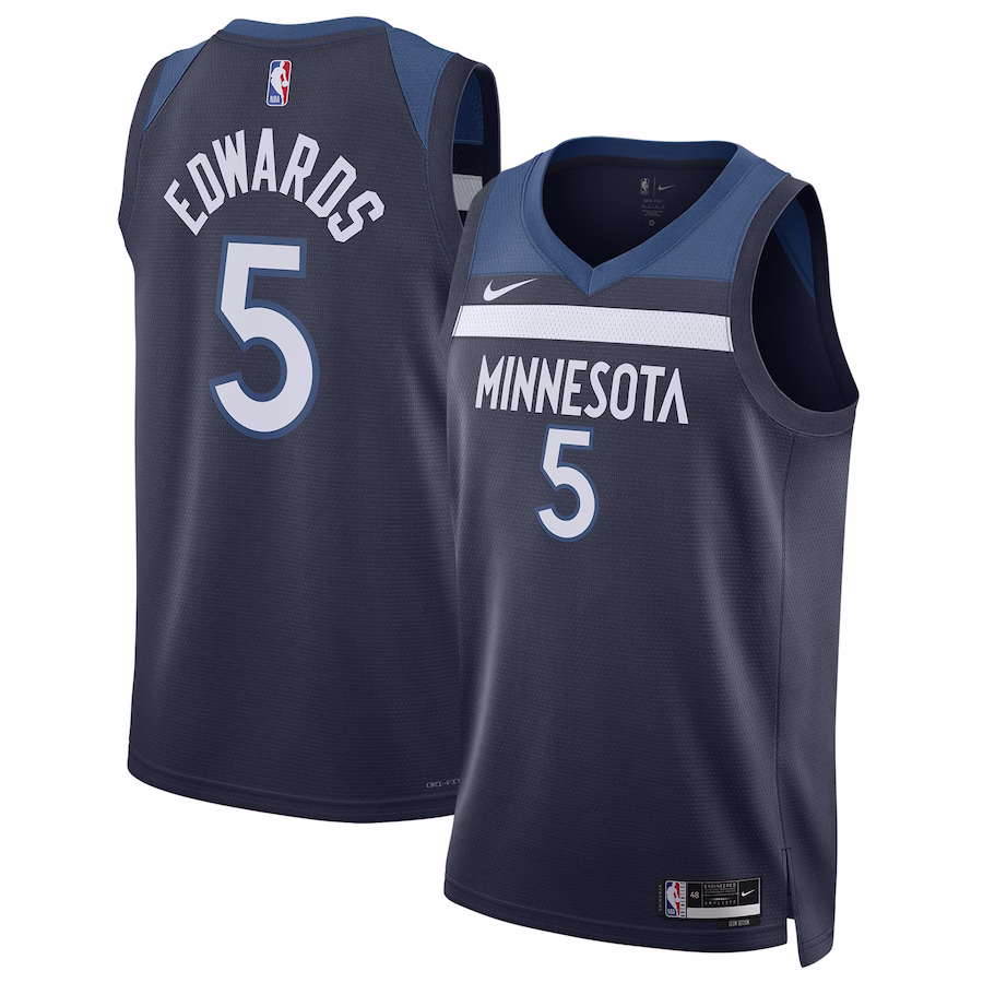 Minnesota Timberwolves Anthony Edwards Navy Swingman Jersey - Icon Edition