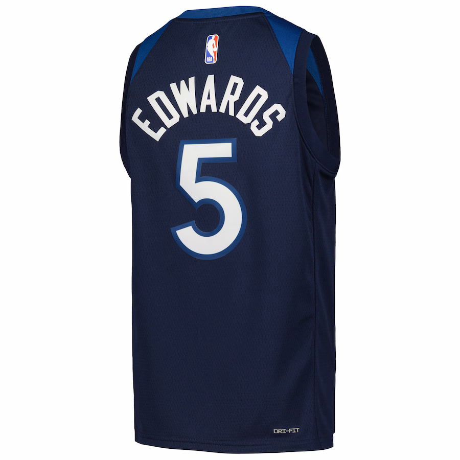 Youth Minnesota Timberwolves Anthony Edwards Navy Swingman Jersey - Icon Edition