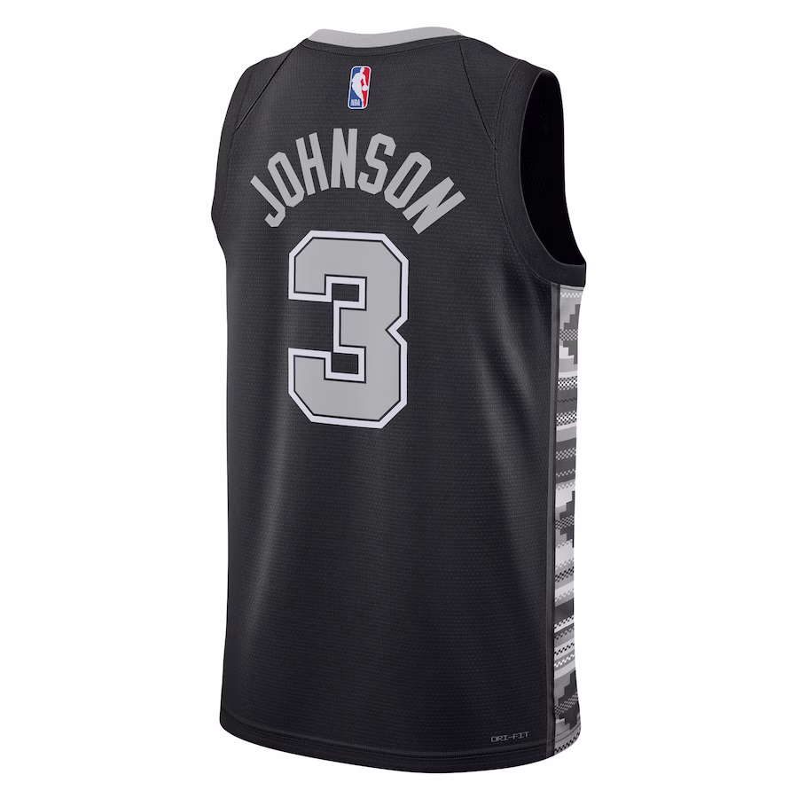 San Antonio Spurs Keldon Johnson Jordan Brand Black Swingman Jersey - Statement Edition