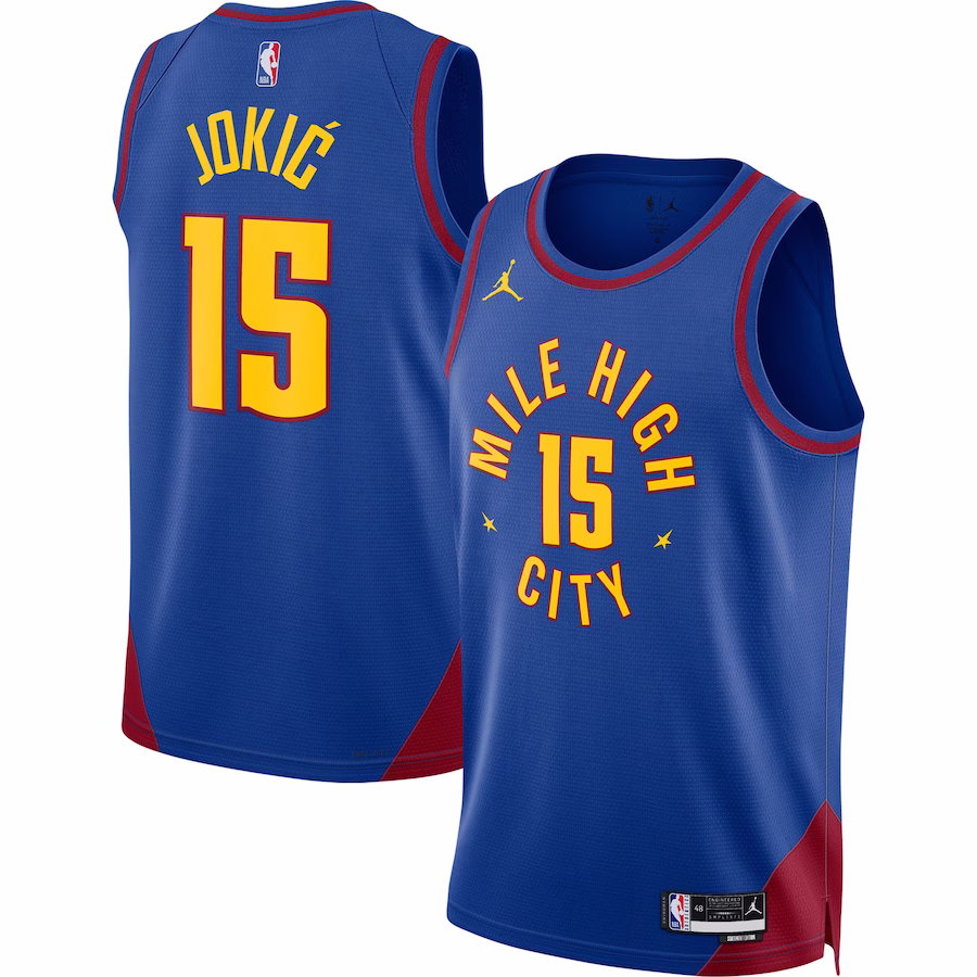 Men's Denver Nuggets Nikola Jokic Jordan Brand Blue Swingman Jersey - Statement Edition