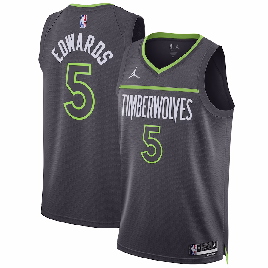 Minnesota Timberwolves Anthony Edwards Charcoal Swingman Jersey - Statement Edition