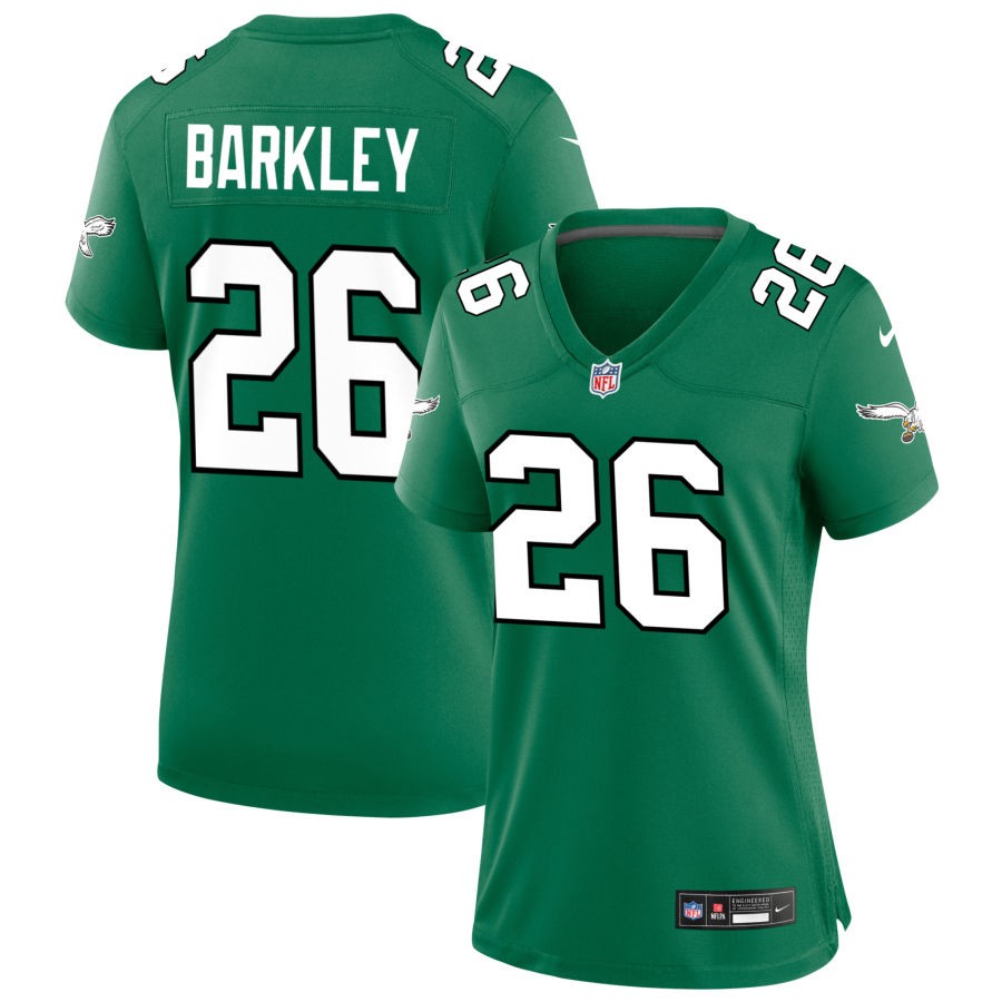Women's Philadelphia Eagles Saquon Barkley Kelly Green Alternate Game Jersey