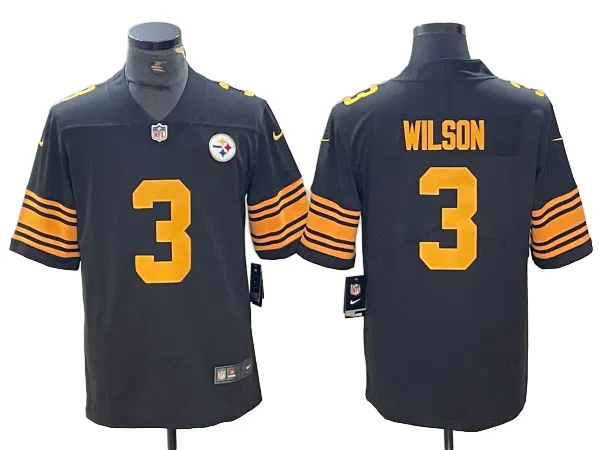 Men's Pittsburgh Steelers Russell Wilson Black Rush Color Jersey