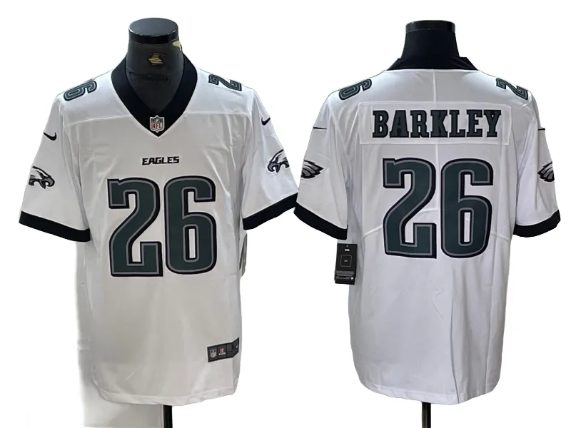 Men's Philadelphia Eagles Saquon Barkley White Vapor Limited Jersey