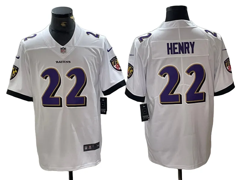 Men's Baltimore Ravens Derrick Henry White Vapor Limited Jersey