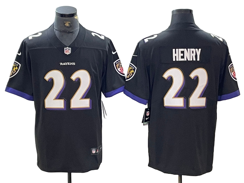 Men's Baltimore Ravens Derrick Henry Black Vapor Limited Jersey